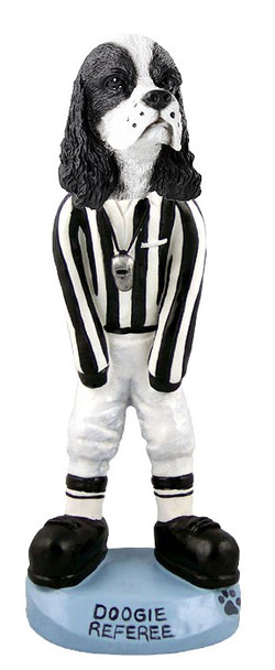 Black & White Cocker Spaniel Referee Doogie Collectible Dog Figurine