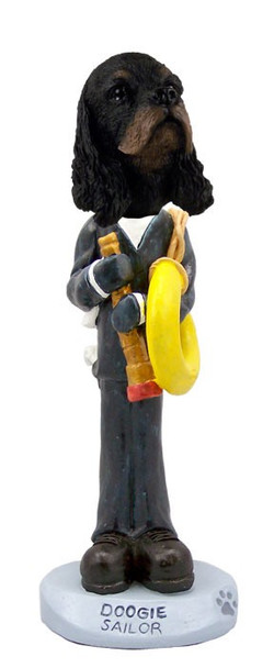 Black & Tan Cocker Spaniel Sailor Doogie Collectible Dog Figurine