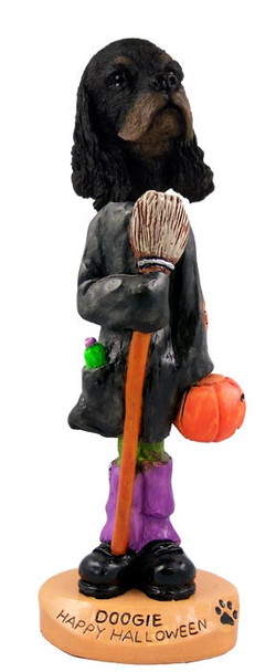 Black & Tan Cocker Spaniel Happy Halloween Doogie Collectible Dog Figurine
