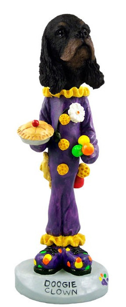 Black & Tan Cocker Spaniel Clown Doogie Collectible Dog Figurine