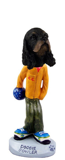Black & Tan Cocker Spaniel Bowler Doogie Collectible Dog Figurine