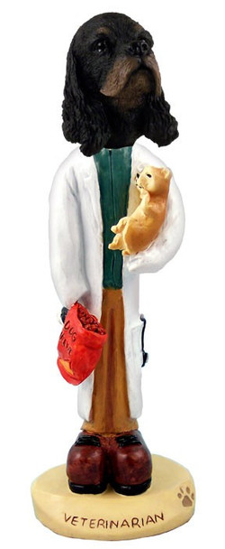 Black & Tan Cocker Spaniel Veterinarian Doogie Collectible Dog Figurine