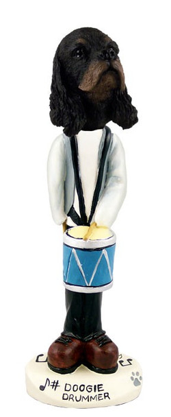 Black & Tan Cocker Spaniel Drummer Doogie Collectible Dog Figurine
