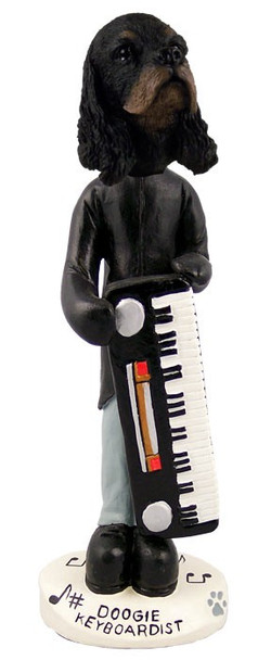 Black & Tan Cocker Spaniel Keyboardist Doogie Collectible Dog Figurine