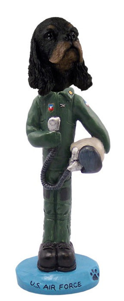 Black & Tan Cocker Spaniel U S Air Force Doogie Collectible Dog Figurine