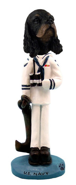Black & Tan Cocker Spaniel U S Navy Doogie Collectible Dog Figurine