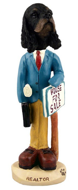 Black & Tan Cocker Spaniel Male Realtor Doogie Collectible Dog Figurine