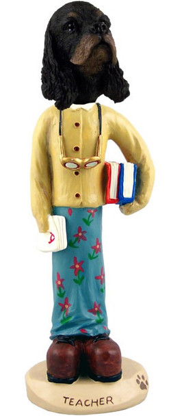 Black & Tan Cocker Spaniel Female Teacher Doogie Collectible Dog Figurine