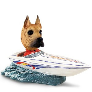 Fawn Great Dane Motorboat Doogie Collectible Dog Figurine