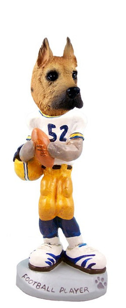 Fawn Great Dane Football Player Doogie Collectible Dog Figurine