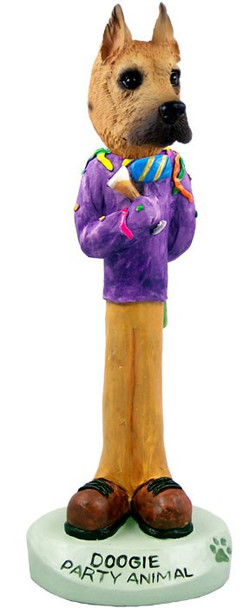 Fawn Great Dane Party Animal Doogie Collectible Dog Figurine