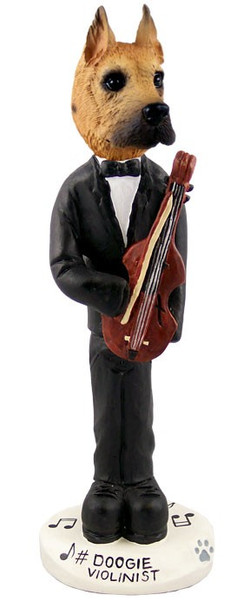 Fawn Great Dane Violinist Doogie Collectible Dog Figurine