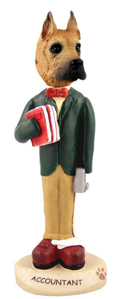 Fawn Great Dane Accountant Doogie Collectible Dog Figurine