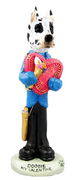 Harlequin Great Dane Valentine Doogie Collectible Dog Figurine