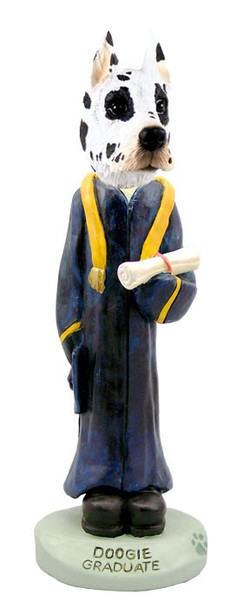 Harlequin Great Dane Graduate Doogie Collectible Dog Figurine