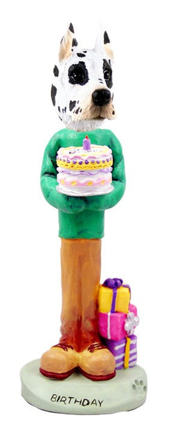 Harlequin Great Dane Birthday Doogie Collectible Dog Figurine
