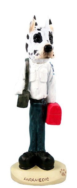Harlequin Great Dane Paramedic Doogie Collectible Dog Figurine