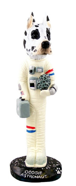 Harlequin Great Dane Astronaut Doogie Collectible Dog Figurine
