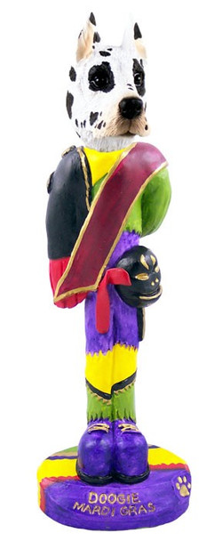 Harlequin Great Dane Mardi Gras Doogie Collectible Dog Figurine