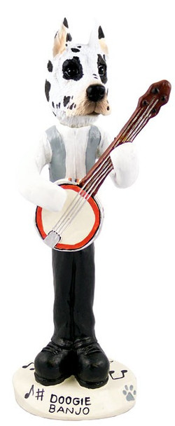 Harlequin Great Dane Banjo Doogie Collectible Dog Figurine