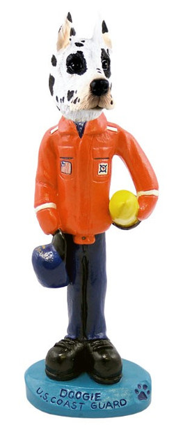 Harlequin Great Dane U S Coast Guard Doogie Collectible Dog Figurine