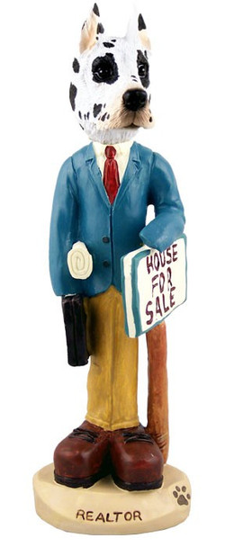 Harlequin Great Dane Male Realtor Doogie Collectible Dog Figurine