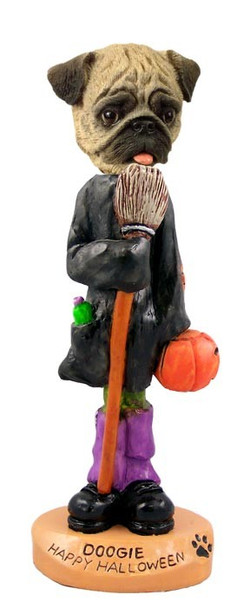 Brown Pug Happy Halloween Doogie Collectible Dog Figurine