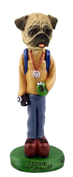 Brown Pug Naturalist Doogie Collectible Dog Figurine