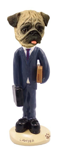Brown Pug Lawyer Doogie Collectible Dog Figurine