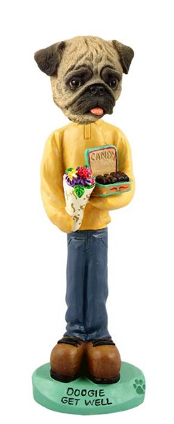 Brown Pug Get Well Doogie Collectible Dog Figurine