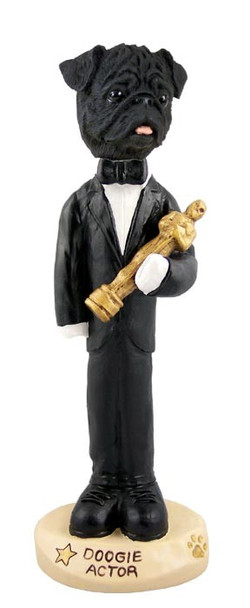 Black Pug Actor Doogie Collectible Dog Figurine