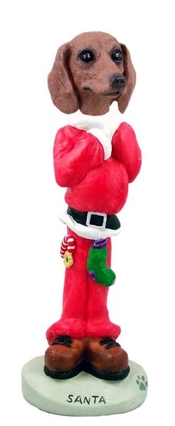 Red Dachshund Santa Doogie Collectible Dog Figurine