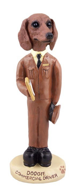 Red Dachshund Commercial Driver Doogie Collectible Dog Figurine