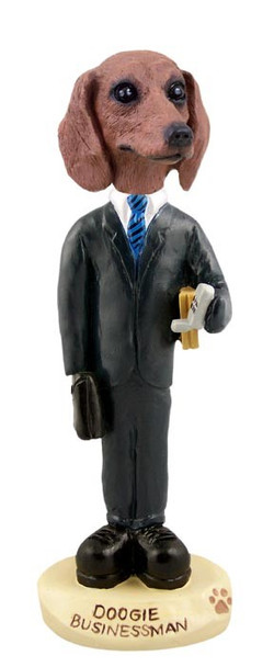 Red Dachshund Businessman Doogie Collectible Dog Figurine