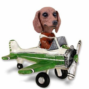 Red Dachshund Airplane Doogie Collectible Dog Figurine