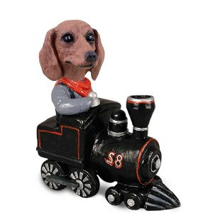 Red Dachshund Train Doogie Collectible Dog Figurine
