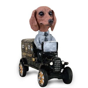 Red Dachshund Paddy Wagon Doogie Collectible Dog Figurine