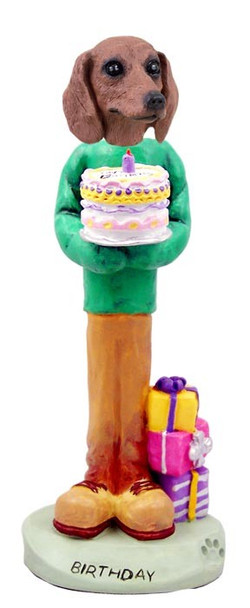 Red Dachshund Birthday Doogie Collectible Dog Figurine