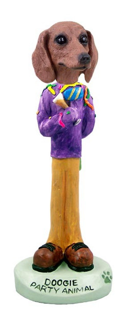 Red Dachshund Party Animal Doogie Collectible Dog Figurine