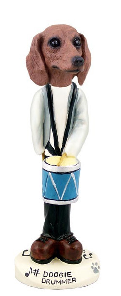 Red Dachshund Drummer Doogie Collectible Dog Figurine