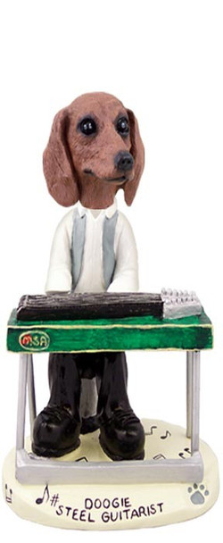 Red Dachshund Steel Guitarist Doogie Collectible Dog Figurine