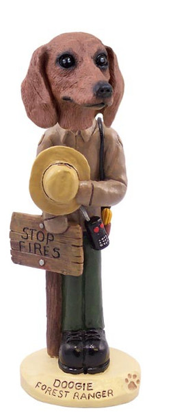 Red Dachshund Forest Ranger Doogie Collectible Dog Figurine
