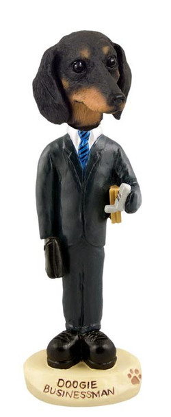 Black Dachshund Businessman Doogie Collectible Dog Figurine