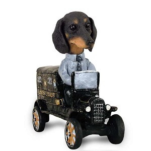 Black Dachshund Paddy Wagon Doogie Collectible Dog Figurine