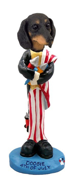 Black Dachshund 4th Of July Doogie Collectible Dog Figurine