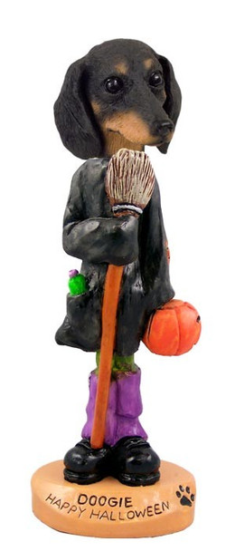 Black Dachshund Happy Halloween Doogie Collectible Dog Figurine