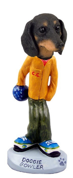 Black Dachshund Bowler Doogie Collectible Dog Figurine