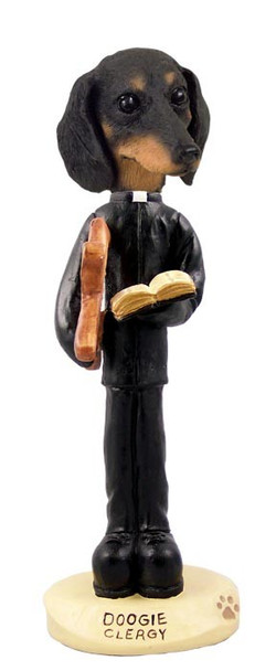 Black Dachshund Clergy Doogie Collectible Dog Figurine