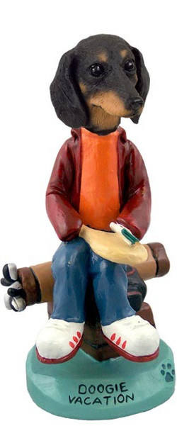 Black Dachshund Vacation Doogie Collectible Dog Figurine