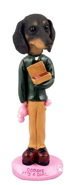 Black Dachshund It's a Girl Doogie Collectible Dog Figurine